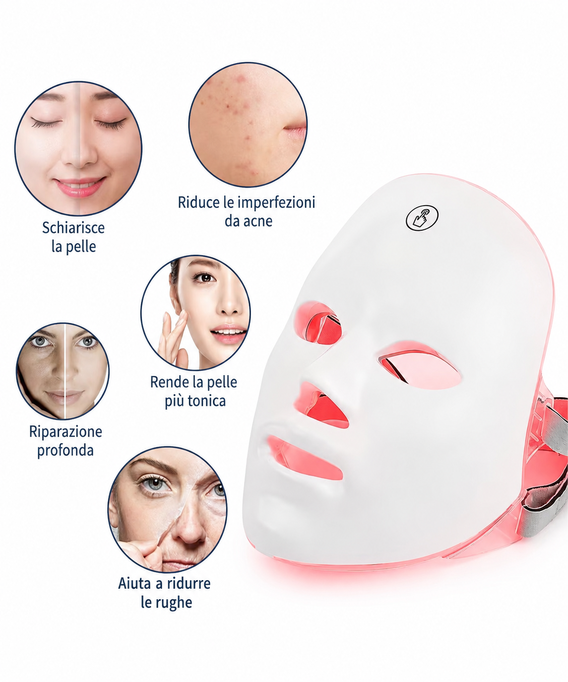 MASCHERA LED VISO E COLLO