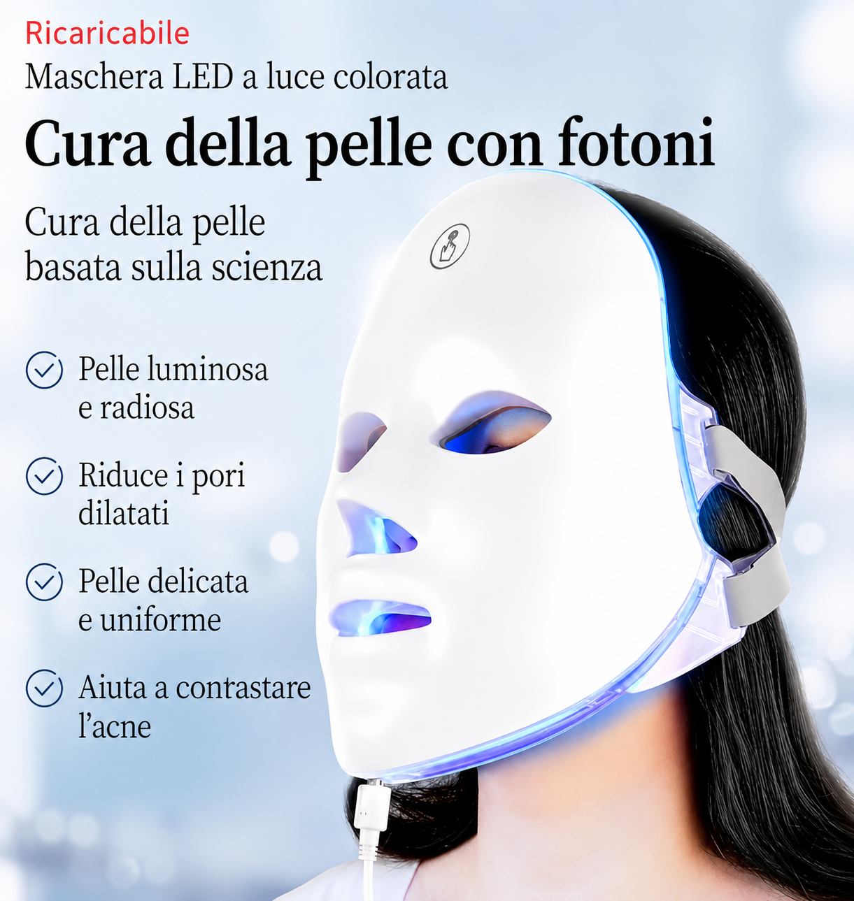 MASCHERA LED VISO E COLLO