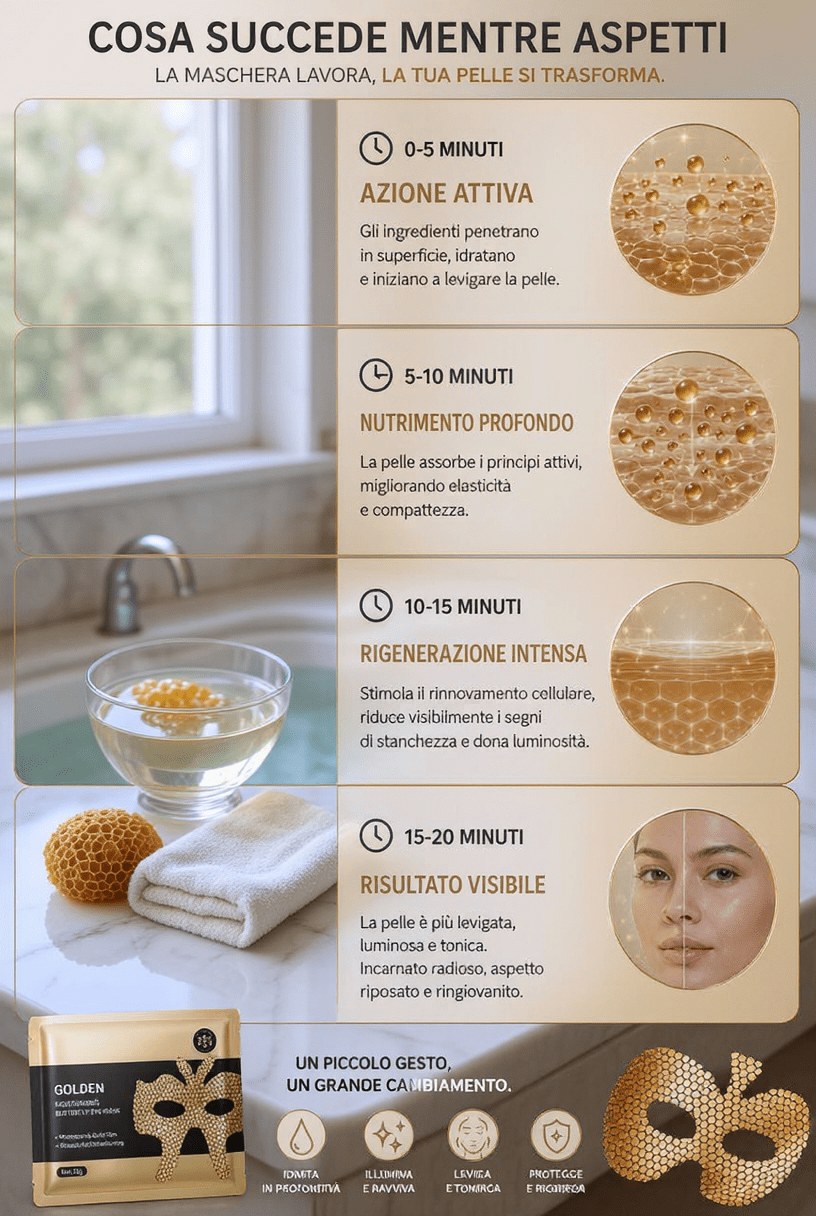Maschera Collagene Viso 24k (3pc) - Fiocchetto