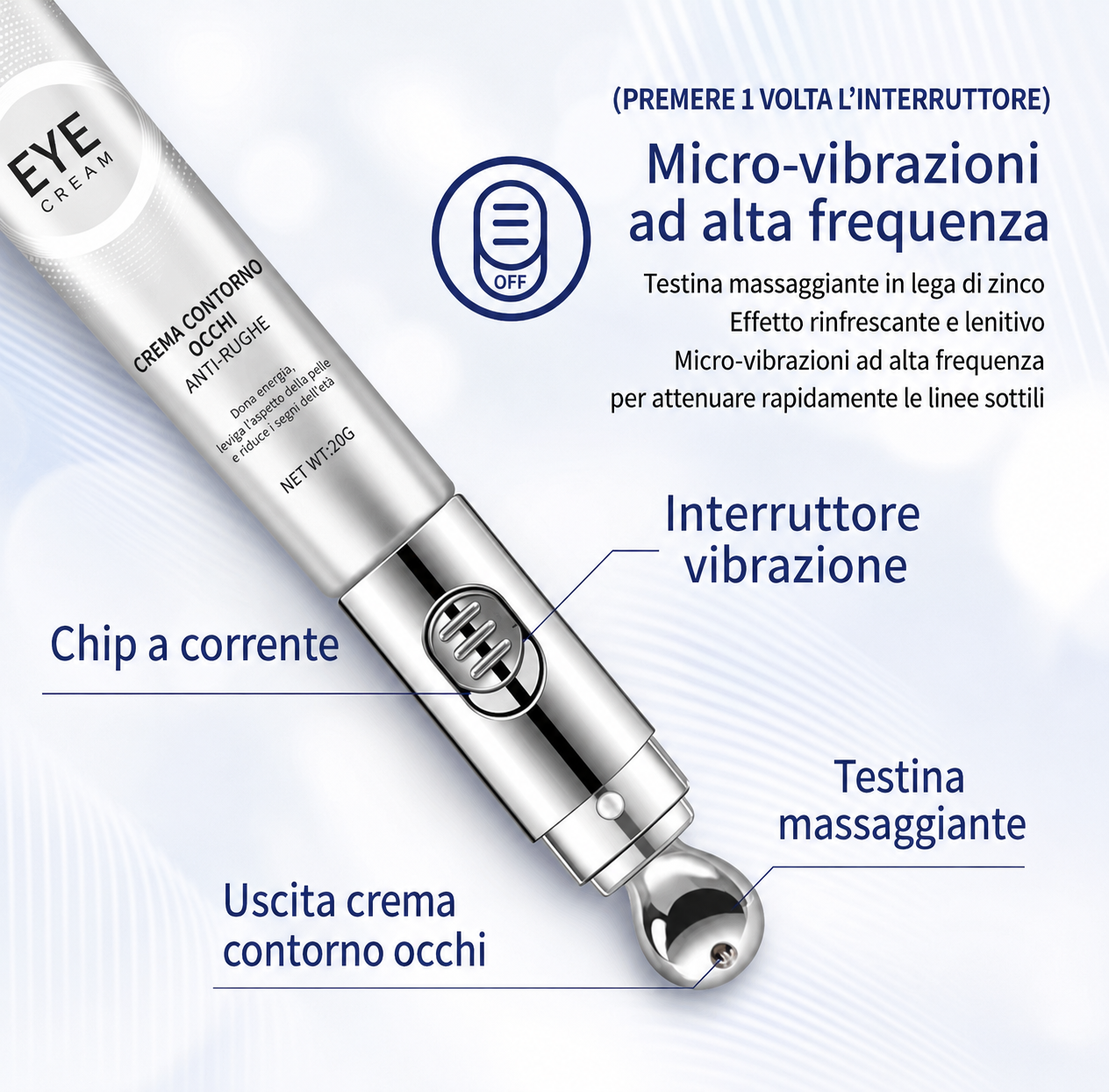 CREMA OCCHI CON VIBRATORE INCORPORATO