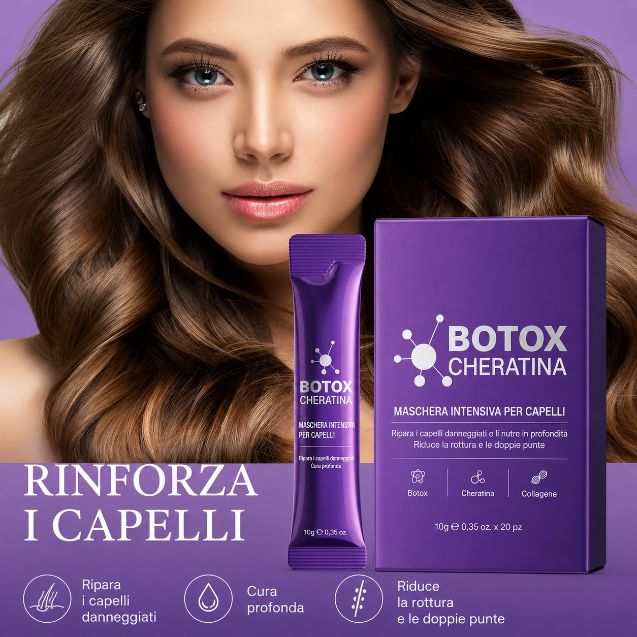 MASCHERA PER CAPELLI BOTOX E CHERATINA (10pcs)