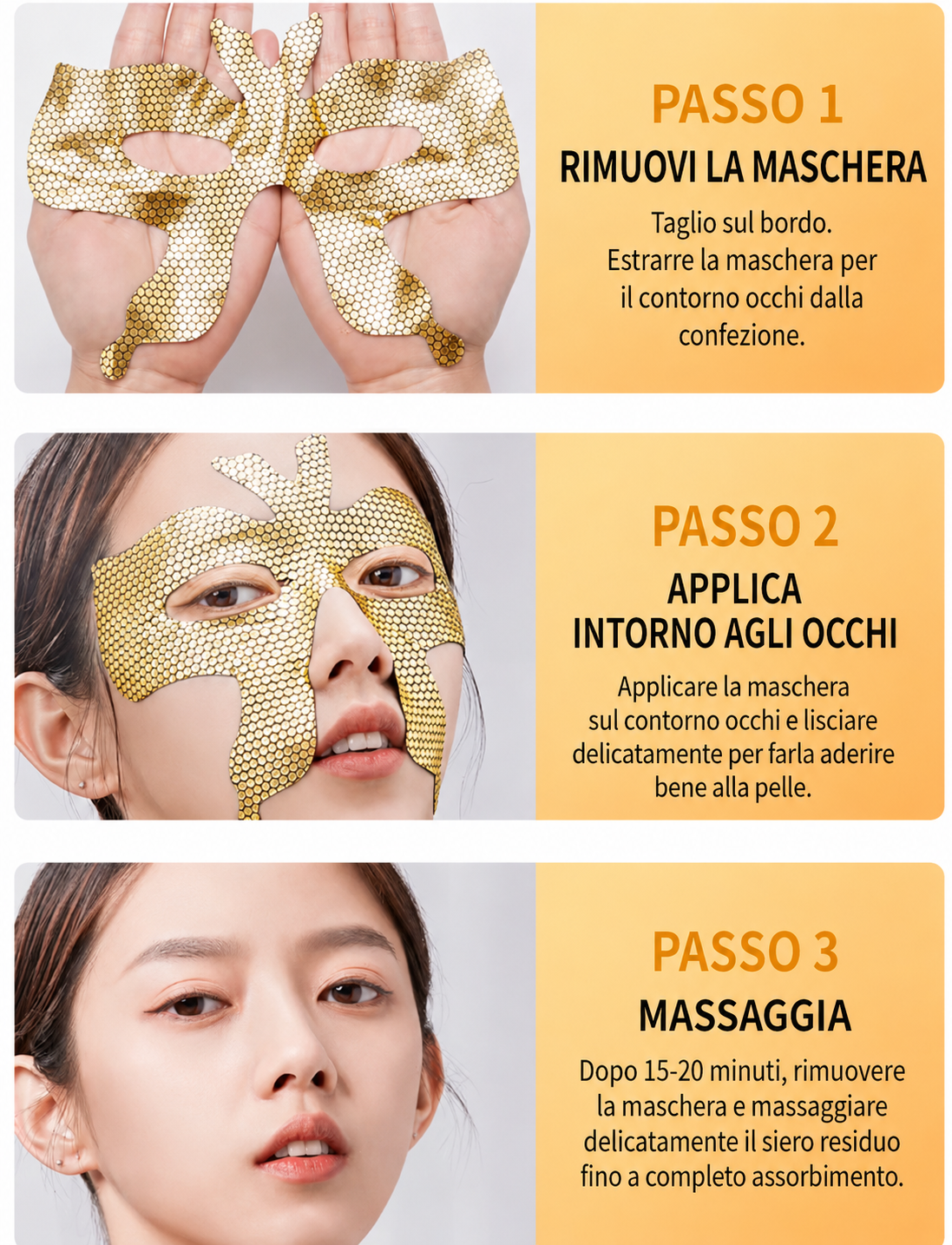 Maschera Collagene Viso 24k (3pc)