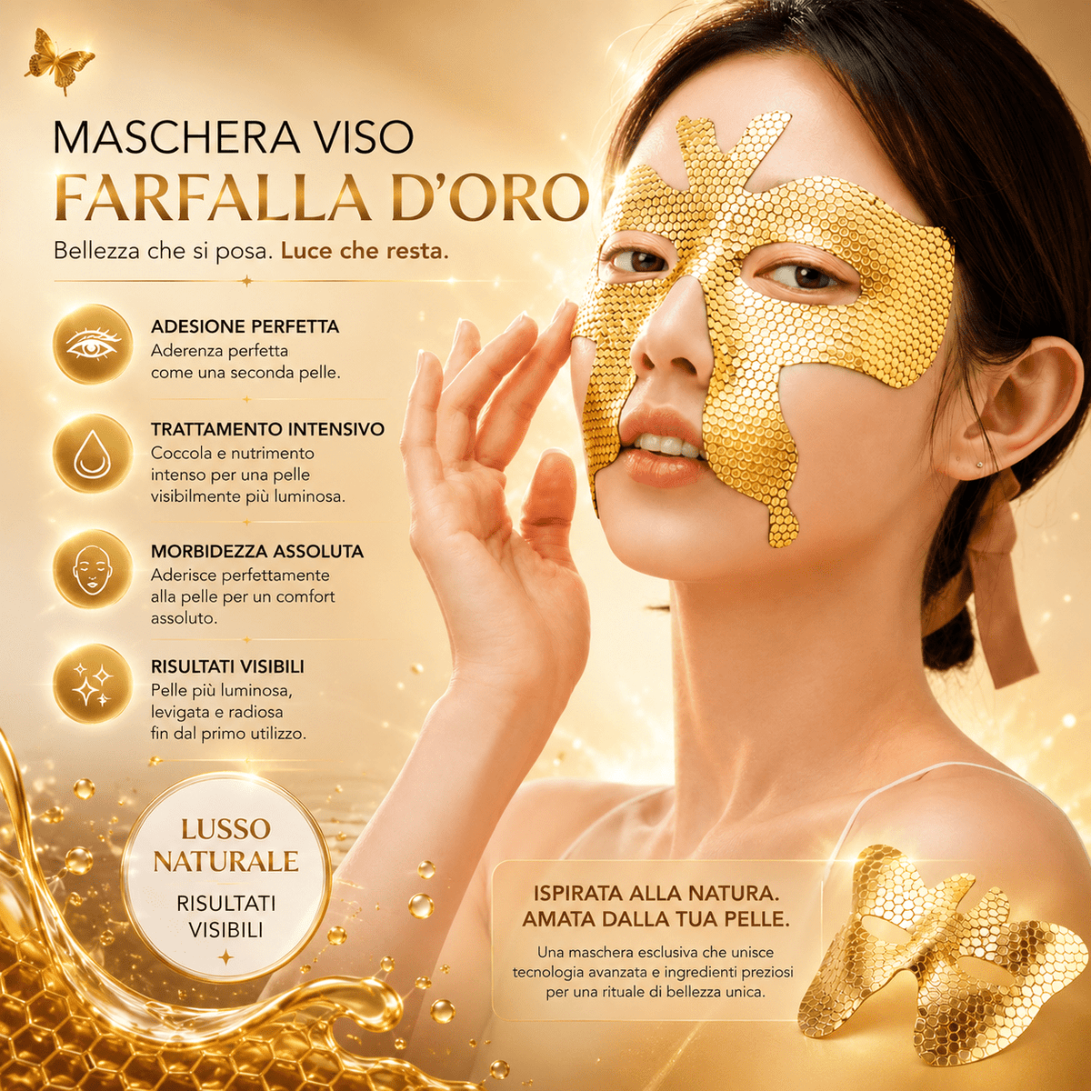 Maschera Collagene Viso 24k (3pc) - Fiocchetto